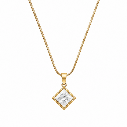Symmetry Square Diamond Shape Stone Pendant for Girls & Women's