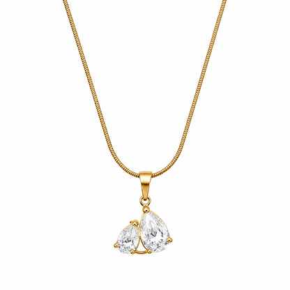 AD Stone Dual Teardrop Pendant for Girls & Women's