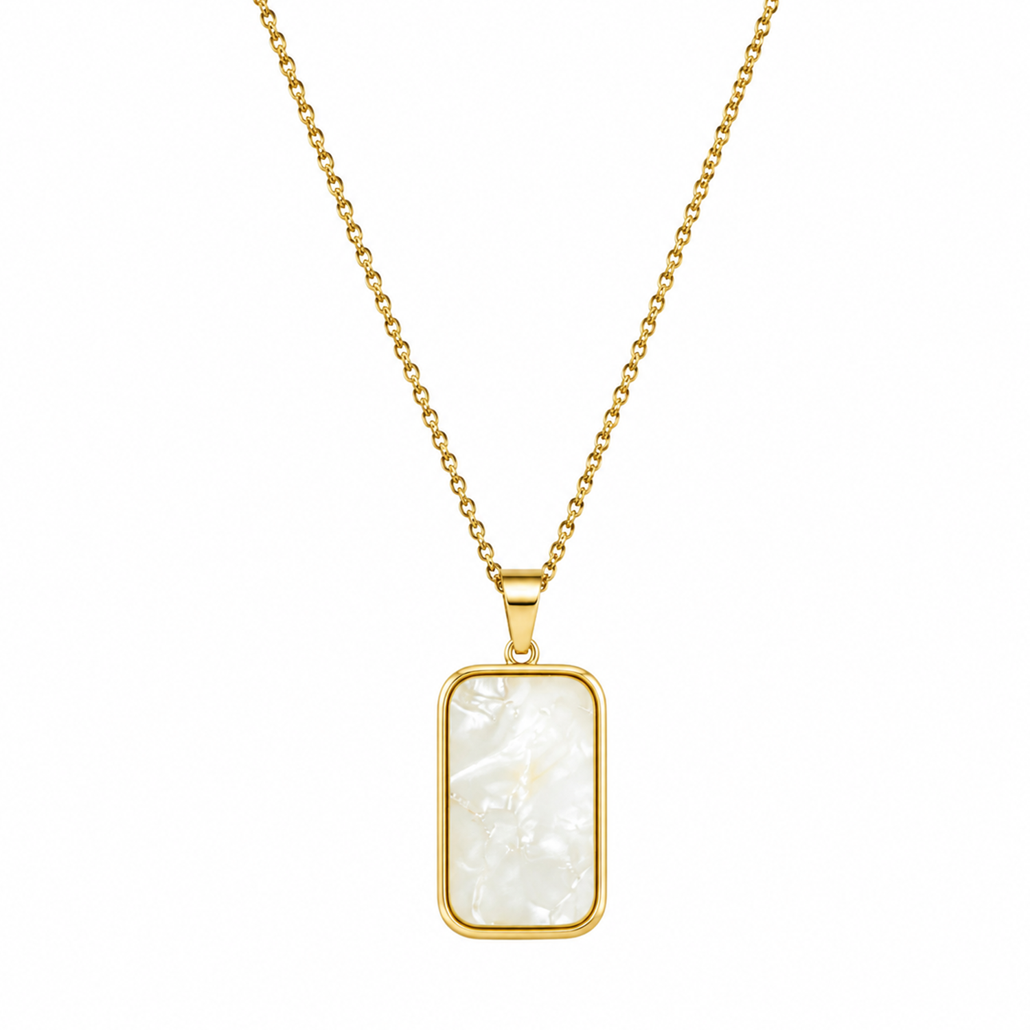 Resin Onyx Design Stainless Steel Rectangle Pendant for Girls & Women's