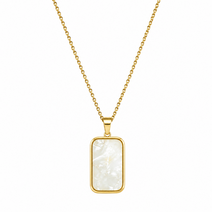 Resin Onyx Design Stainless Steel Rectangle Pendant for Girls & Women's