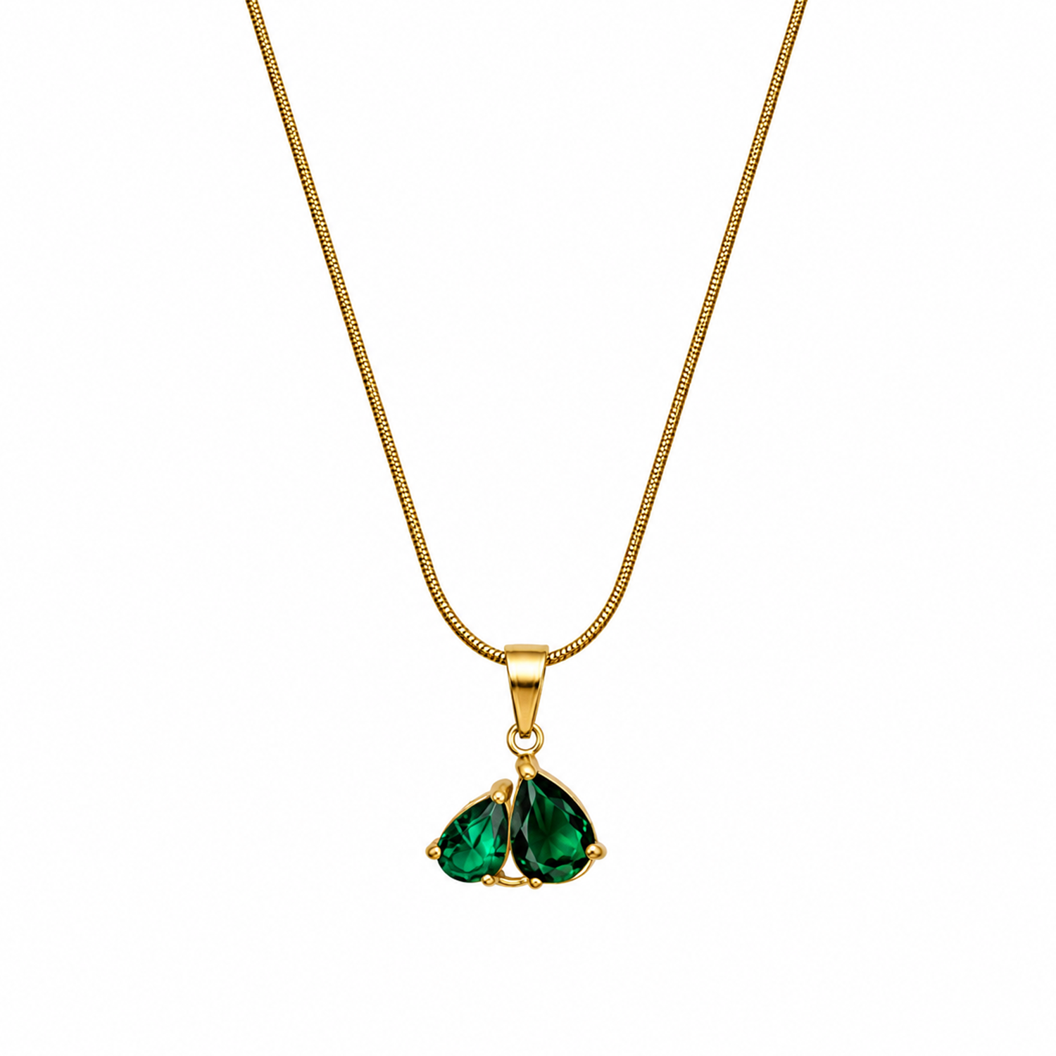 AD Stone Dual Teardrop Pendant for Girls & Women's