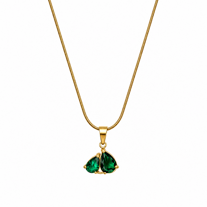 AD Stone Dual Teardrop Pendant for Girls & Women's