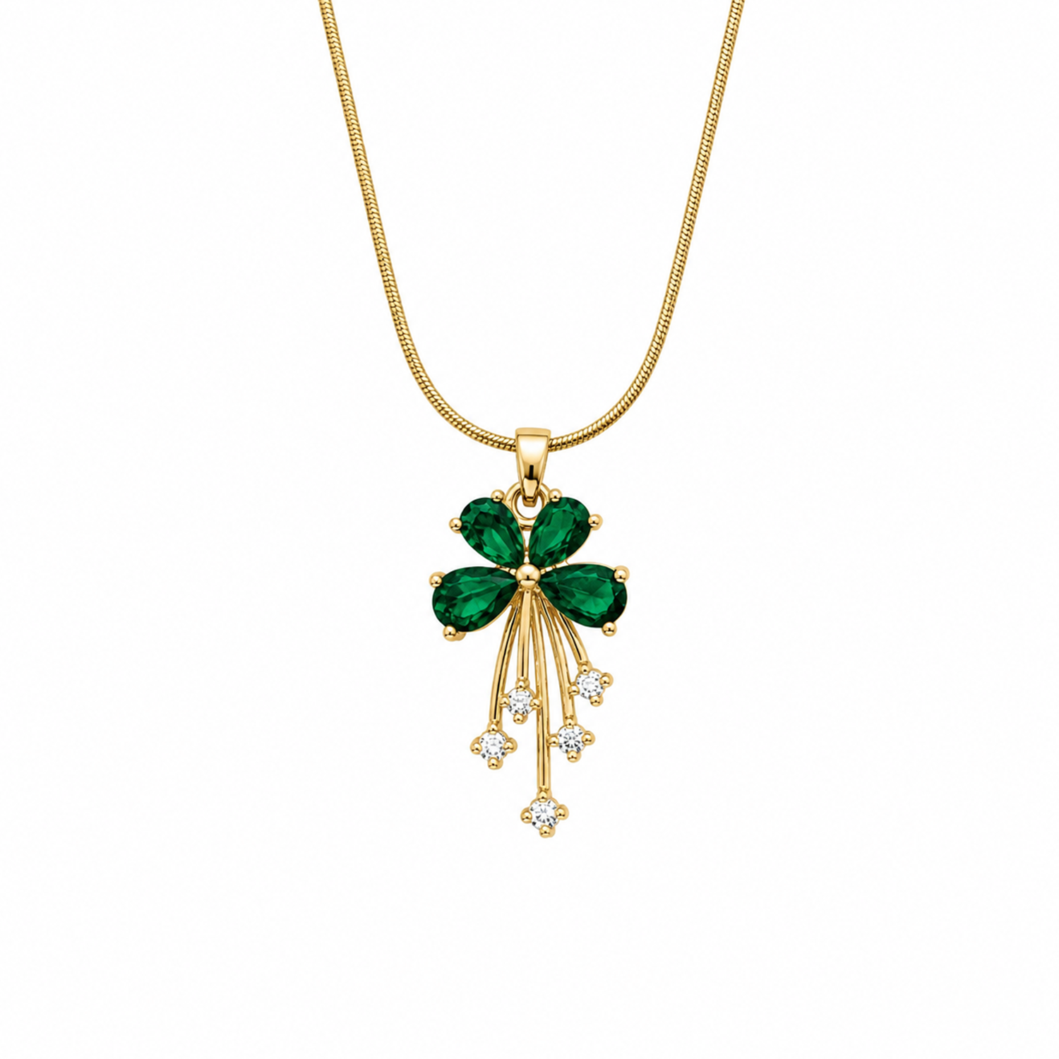 Delicate Crystal Flower Design Accented Pendant for Girls & Women's