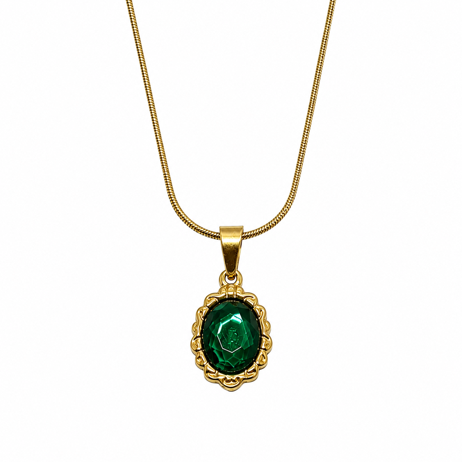Prominent Crystal Oval Shape Mirror Pendant for Girls & Women's