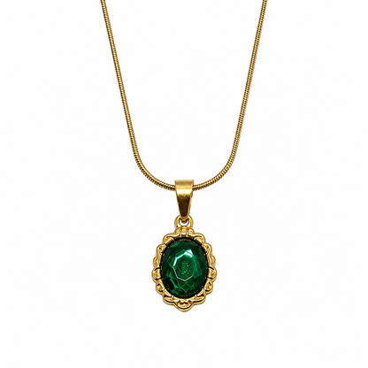 Prominent Crystal Oval Shape Mirror Pendant for Girls & Women's