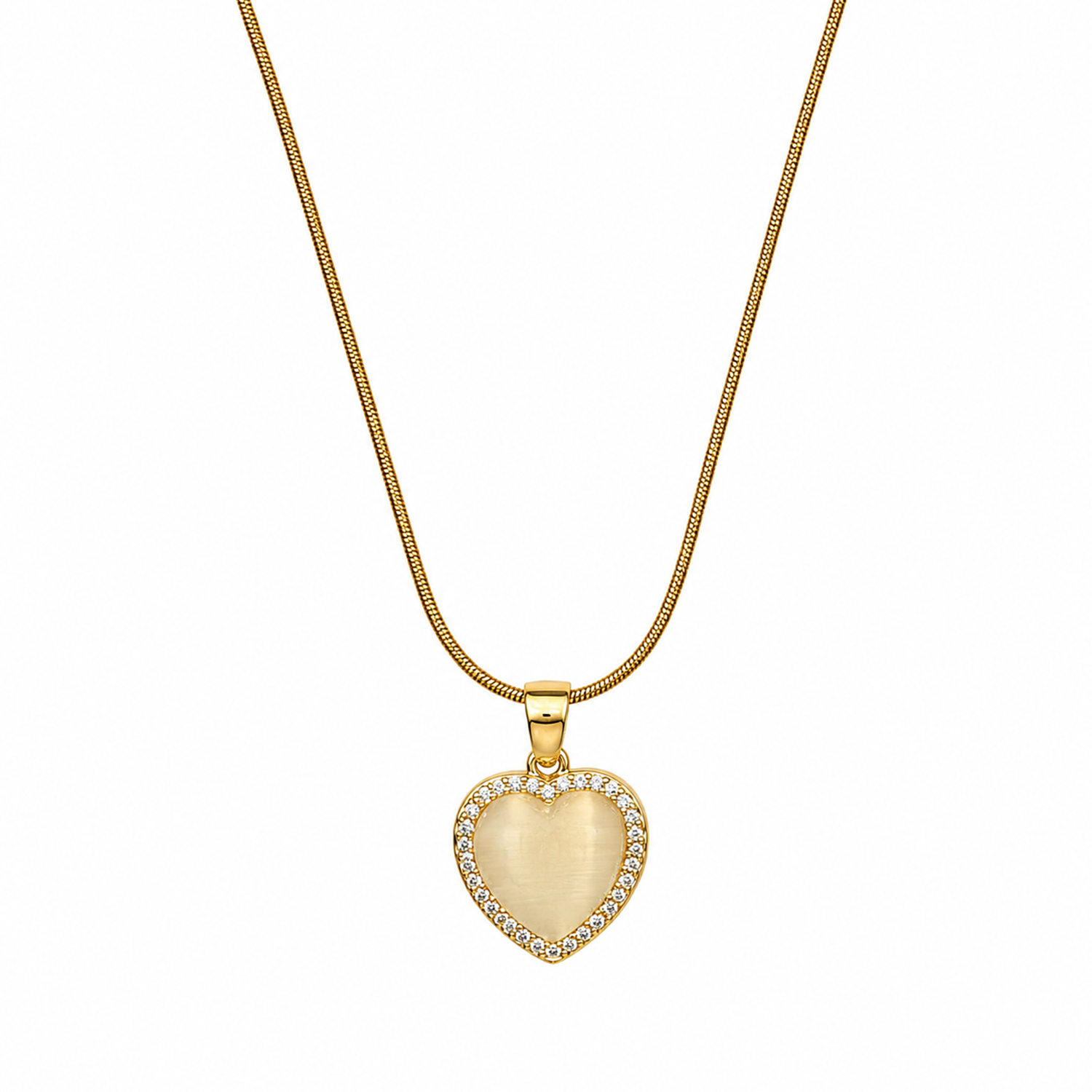 Delicate Heart Shape Cubic Zirconia Studded Pendant for Girls & Women's