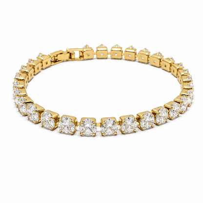 Cubic Zirconia Stones Tennis Bracelet With Hinged Clasp For Girls & Women's