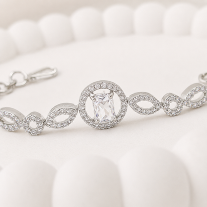 Shimmering Petals Austrian Stones Design Bracelet for Girls & Women's