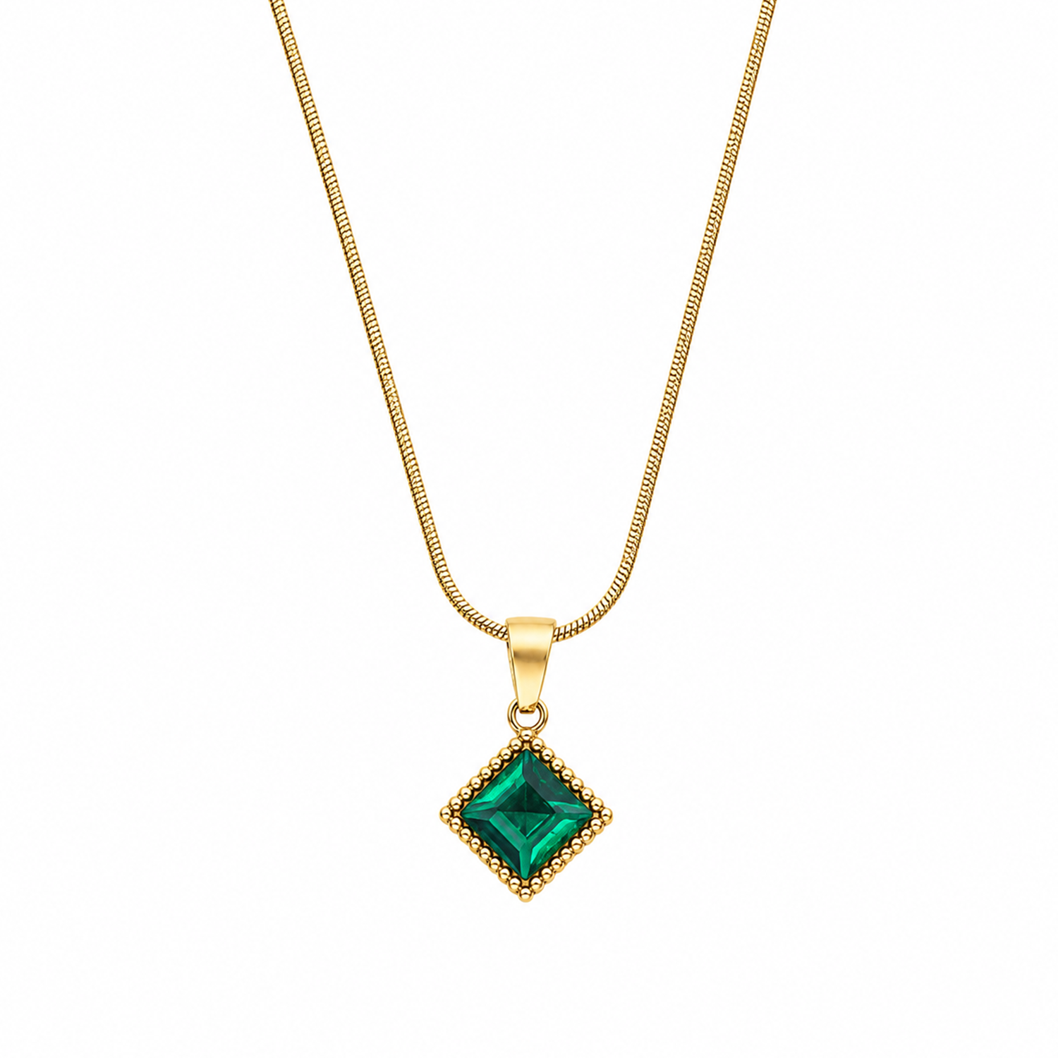 Symmetry Square Diamond Shape Stone Pendant for Girls & Women's