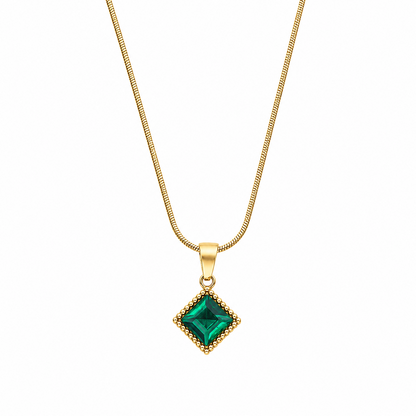 Symmetry Square Diamond Shape Stone Pendant for Girls & Women's