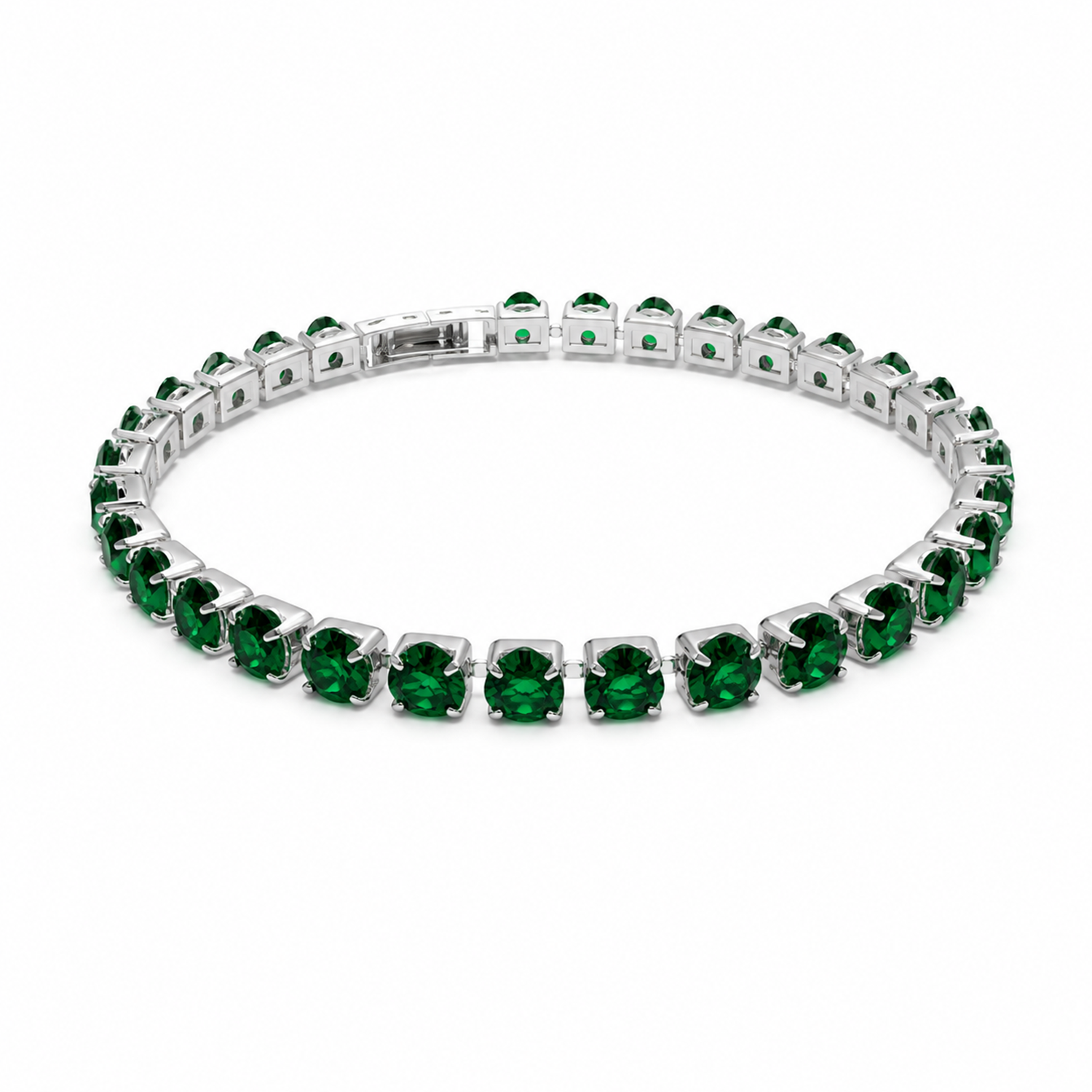 CZ Stone Love Heart Tennis Bracelet With Hinged Clasp For Girls & Women's