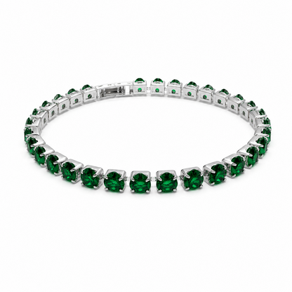 CZ Stone Love Heart Tennis Bracelet With Hinged Clasp For Girls & Women's
