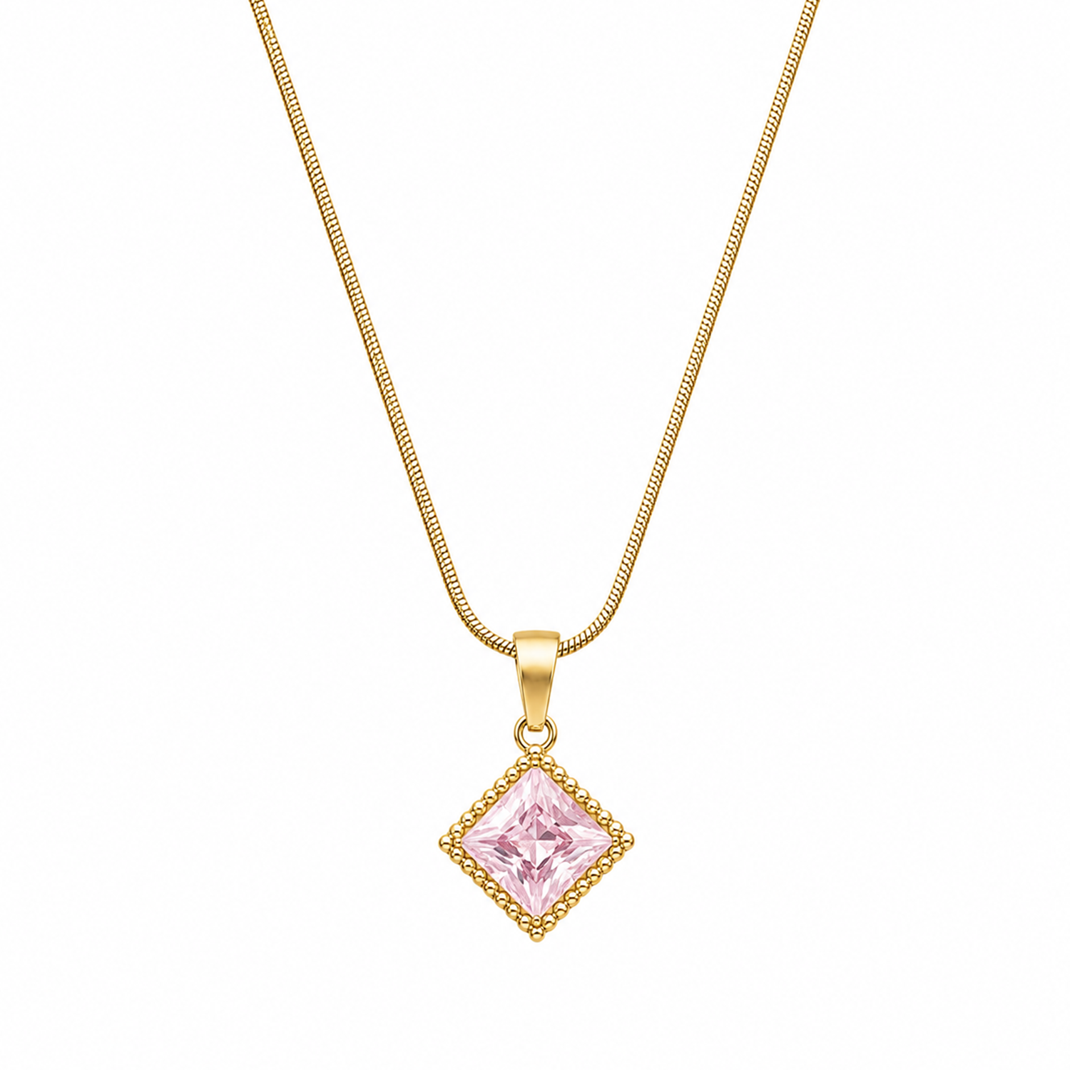 Symmetry Square Diamond Shape Stone Pendant for Girls & Women's