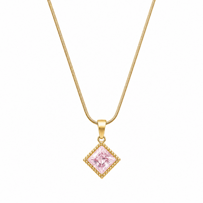 Symmetry Square Diamond Shape Stone Pendant for Girls & Women's