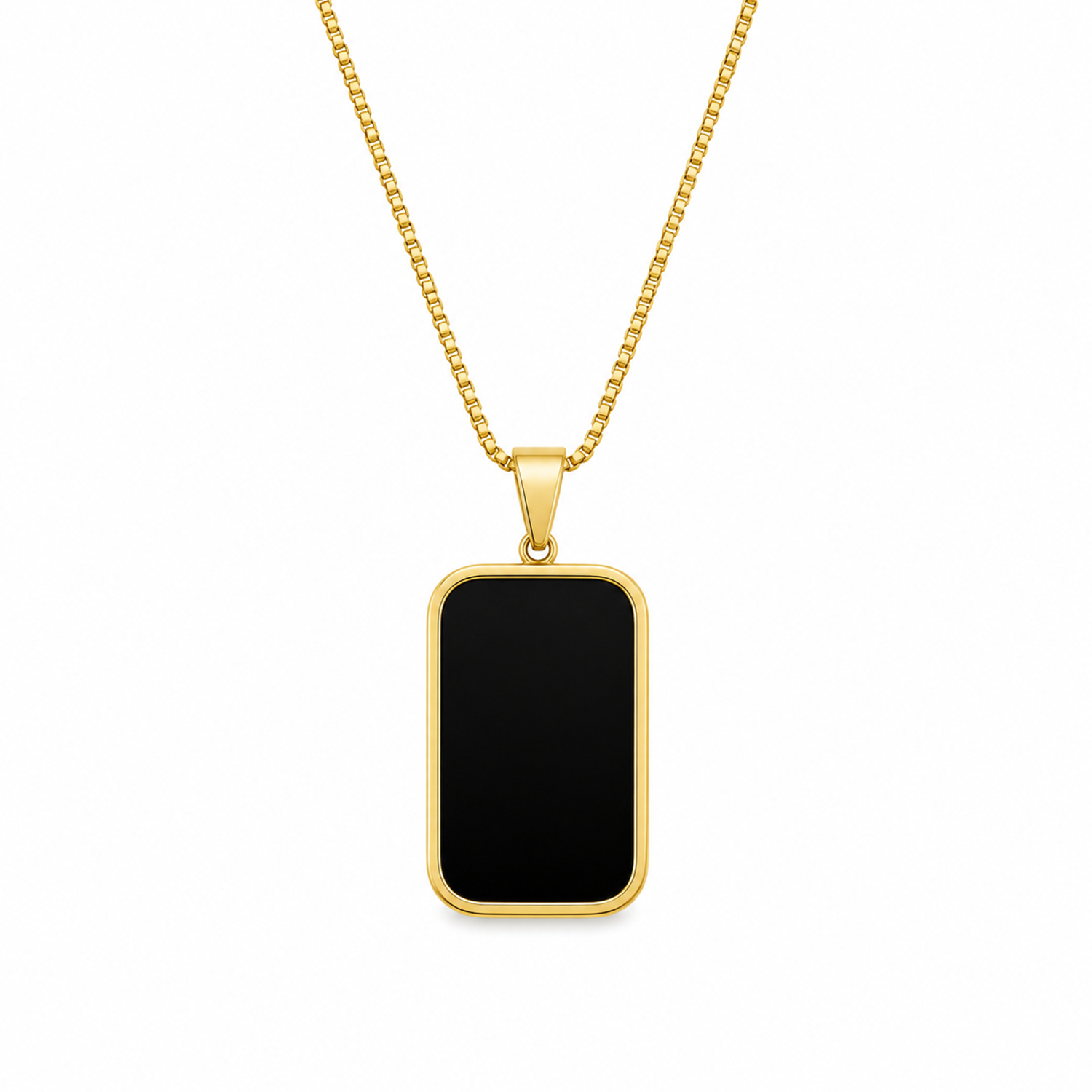 Resin Onyx Design Stainless Steel Rectangle Pendant for Girls & Women's
