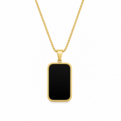 Resin Onyx Design Stainless Steel Rectangle Pendant for Girls & Women's