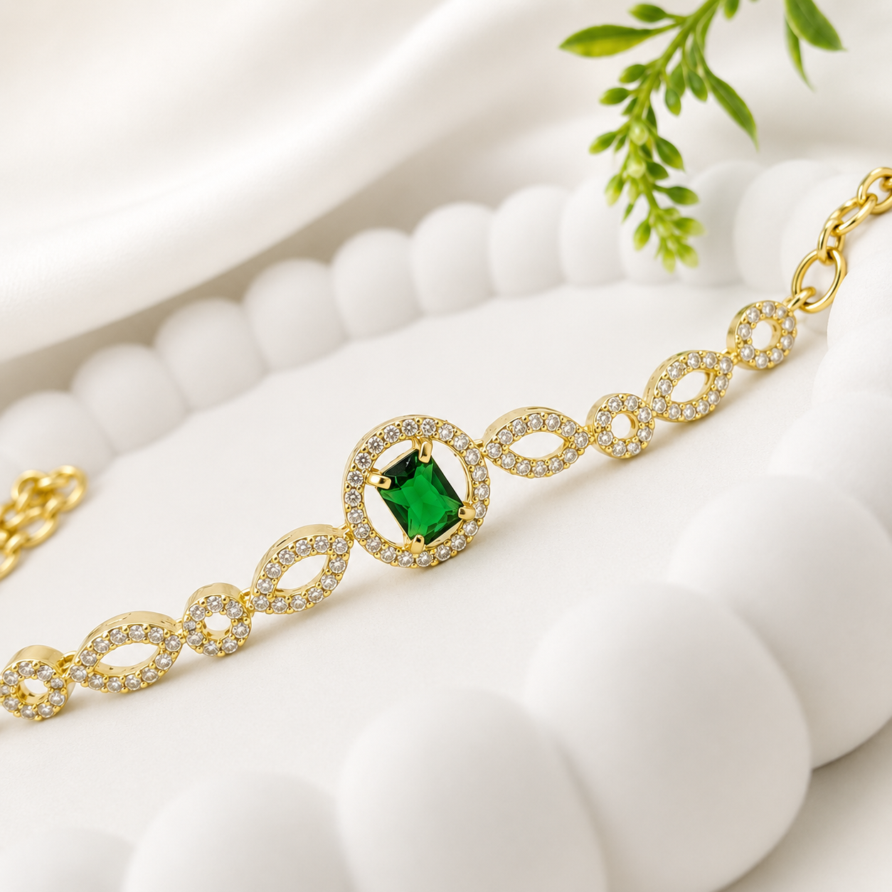 Shimmering Petals Austrian Stones Design Bracelet for Girls & Women's