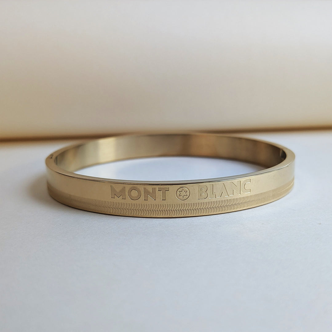 Gold Plated Montblanc Brand Inspired Designer Luxury Stainless Steel Bracelet For Men