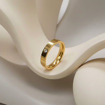 Classic Love Band Ring With AD Stone For Men & Women