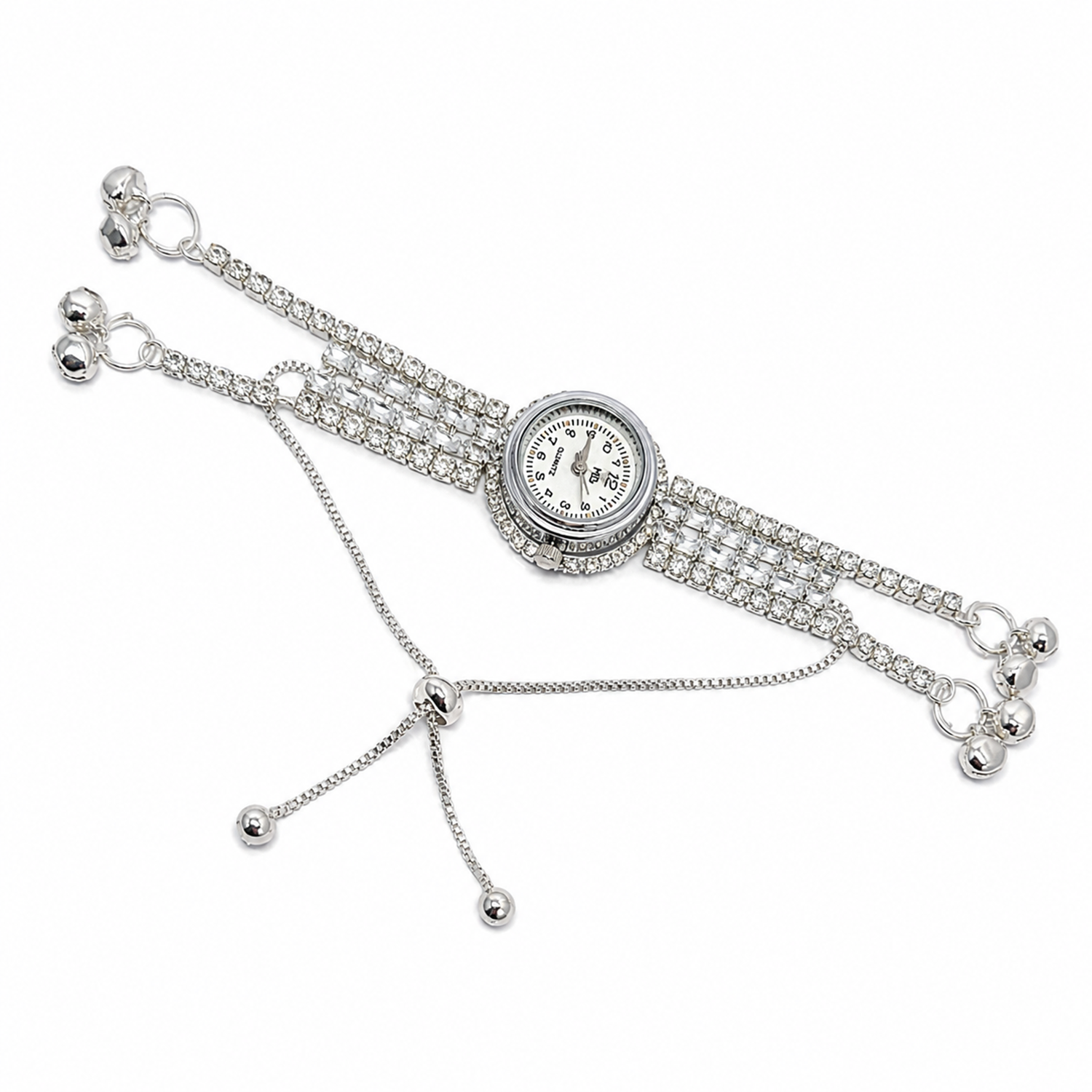 Gold Plated Crystal Stone Kashmiri Watch for Girls & Women