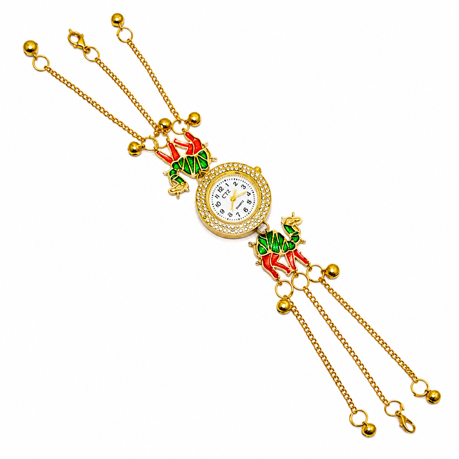 Camel Design Enamel Floral Kashimiri Watch for Women & Girls