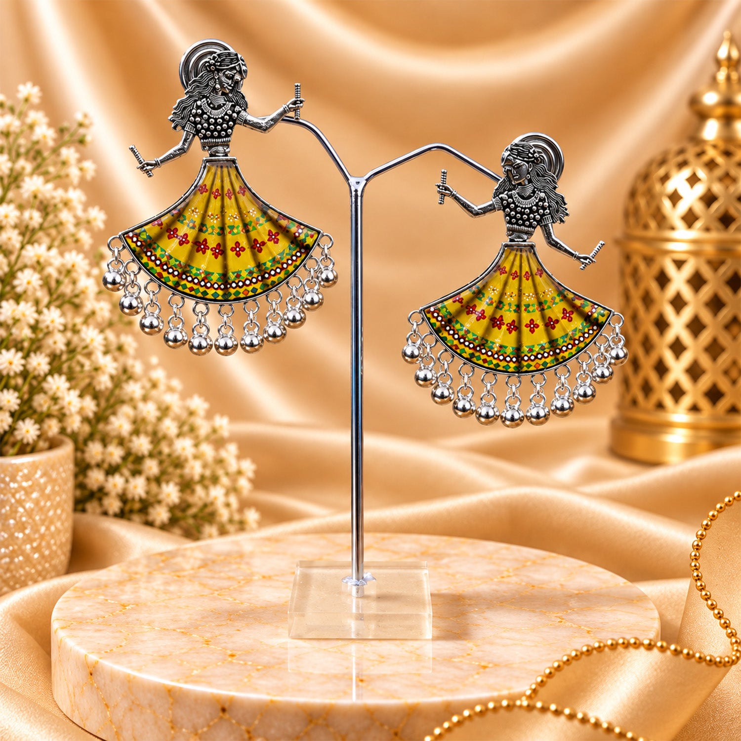 Oxidized Garba Dancer Drop Earrings for Girls & Women's