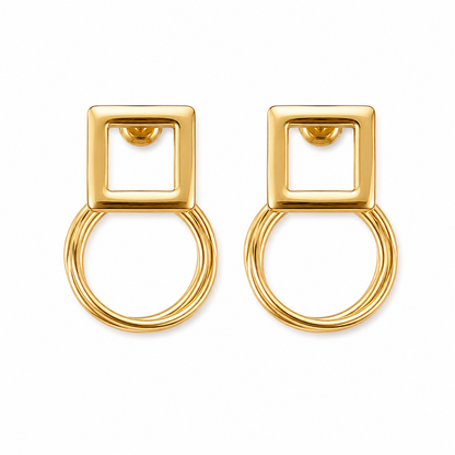 Geometric Square Hoop Earrings for Women & Girls
