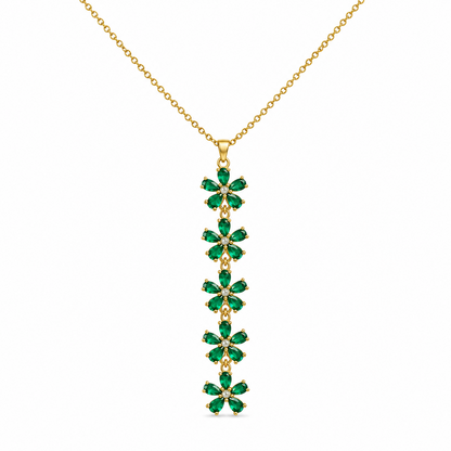 Vertical Cascade Of Five Vibrant CZ floral Pendant For Girls & Women's