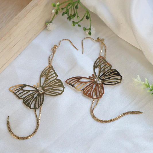 18K Gold Plated Glimmer Nest Butterfly Earrings (Anti Tarnish)