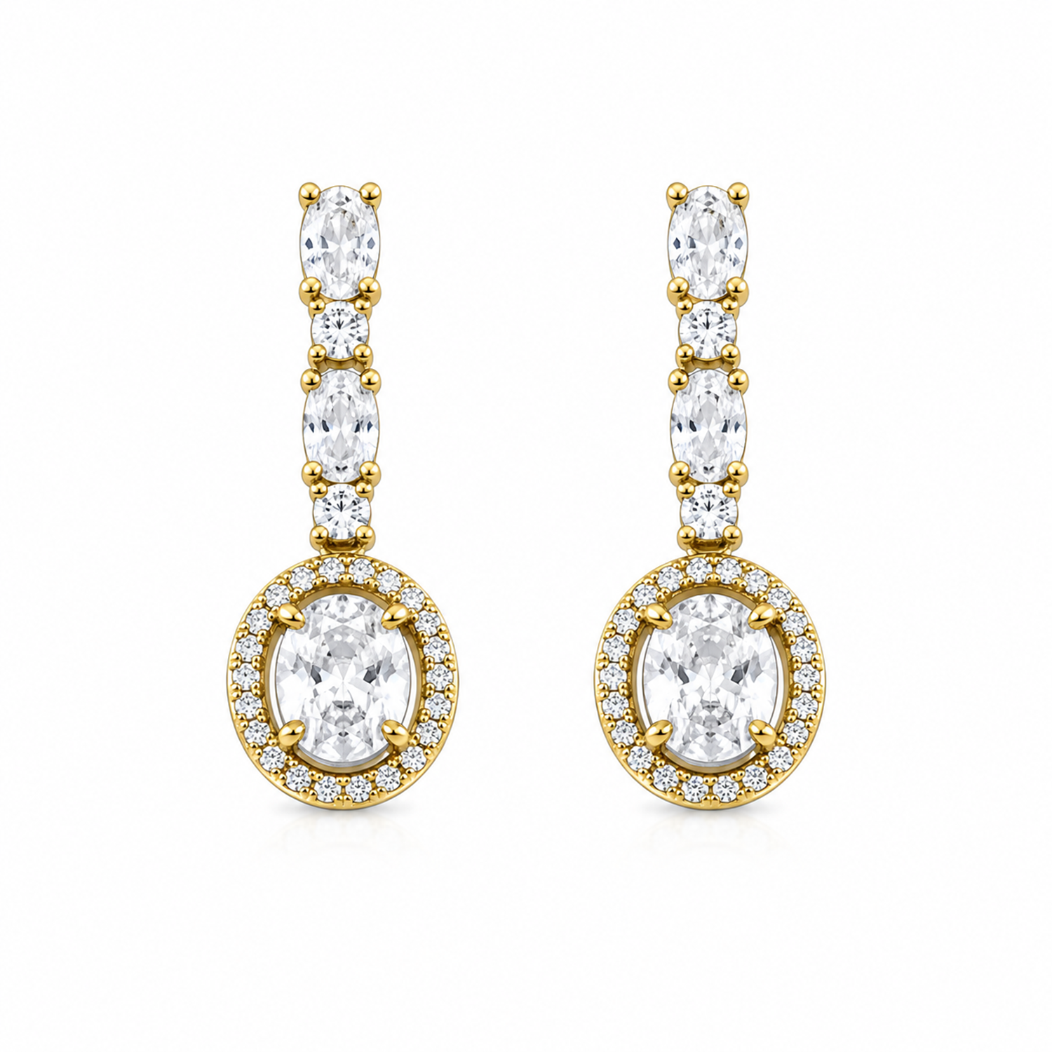 Sway CZ Stone Halo Drop Earrings for Girls & Women's