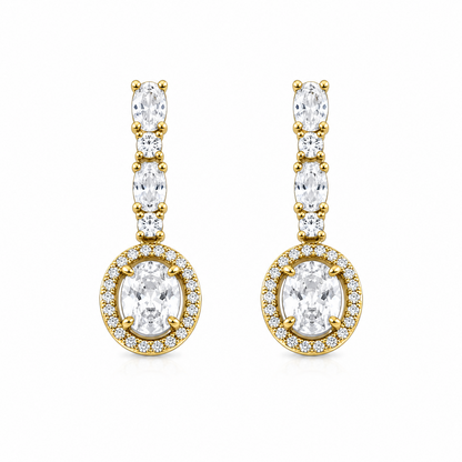 Sway CZ Stone Halo Drop Earrings for Girls & Women's