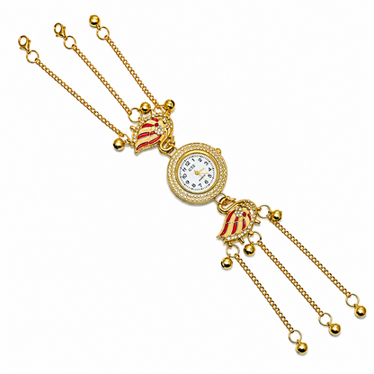Swan Design Crystal Stone Kashmiri Watch for Girls & Women