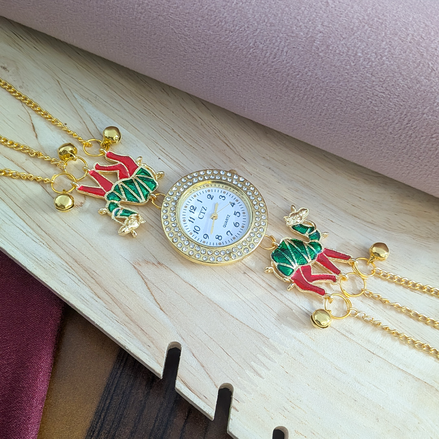 Camel Design Enamel Floral Kashimiri Watch for Women & Girls