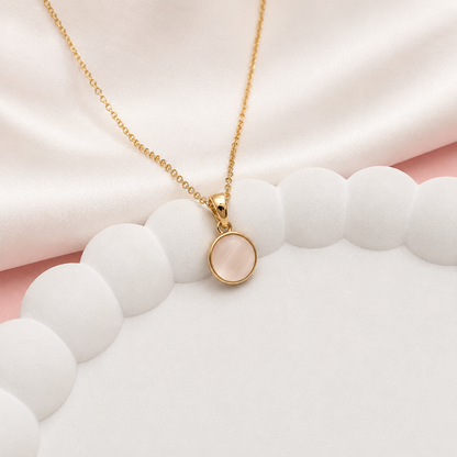 Gold Plated Moonstone Pendant Necklace for Women & Girls