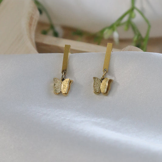 18K Gold Plated Butterfly Earrings -Trio Bliss Set (Anti Tarnish)