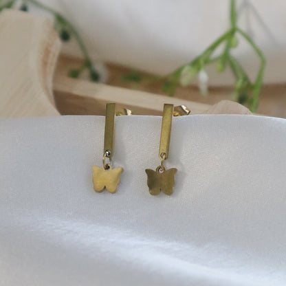 18K Gold Plated Butterfly Earrings -Trio Bliss Set (Anti Tarnish)