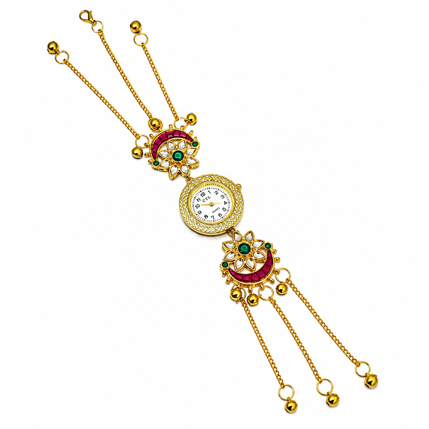 Floral Design Round Dial Kashimiri Watch for Women & Girls