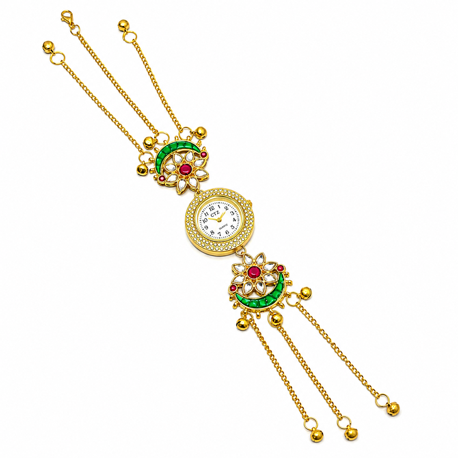 Floral Design Round Dial Kashimiri Watch for Women & Girls