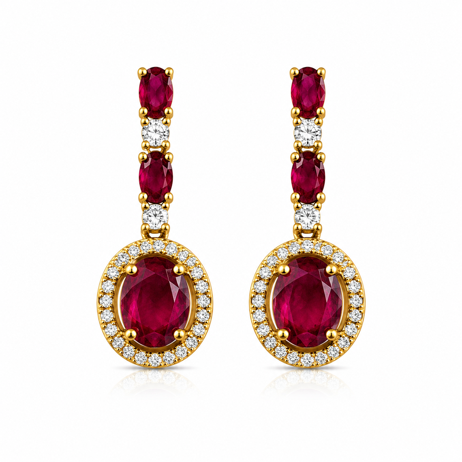 Sway CZ Stone Halo Drop Earrings for Girls & Women's