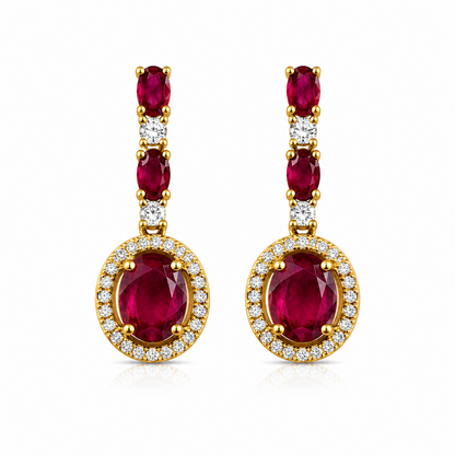 Sway CZ Stone Halo Drop Earrings for Girls & Women's
