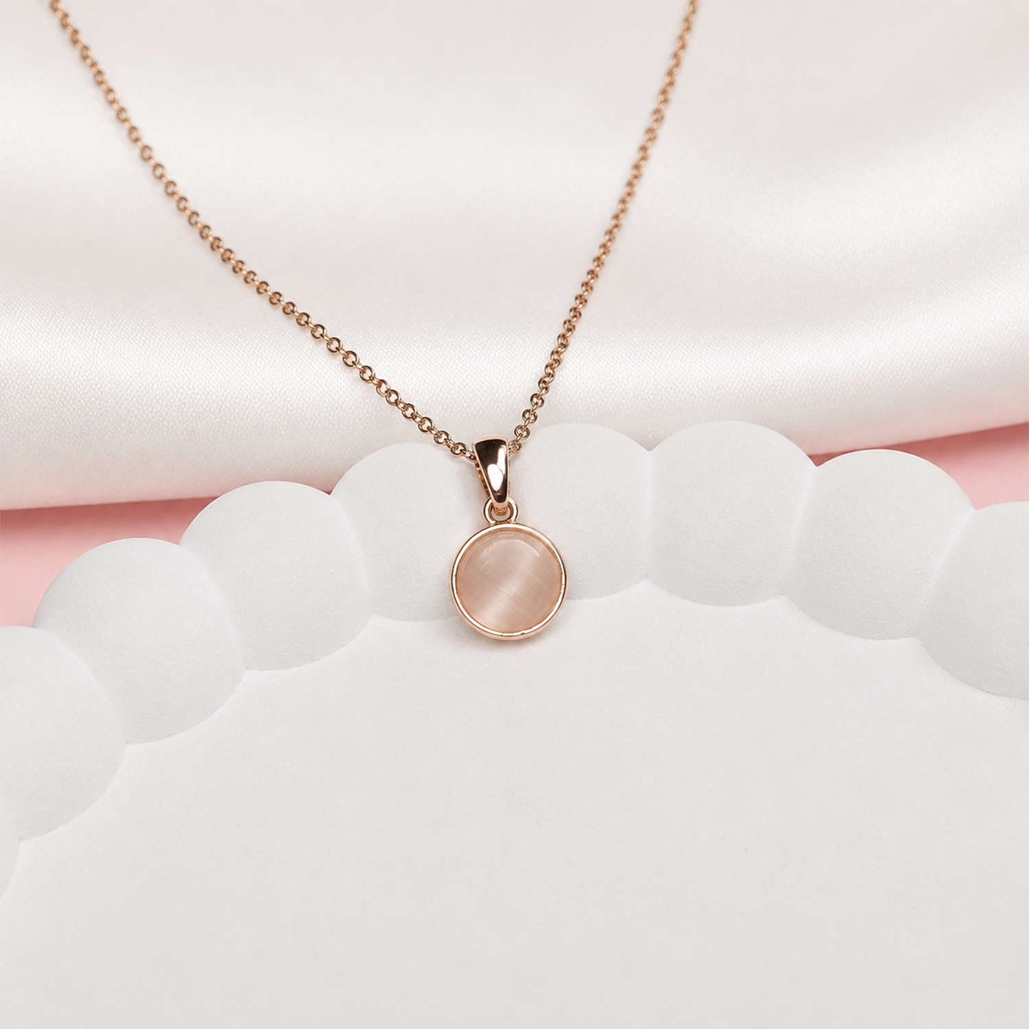 Gold Plated Moonstone Pendant Necklace for Women & Girls