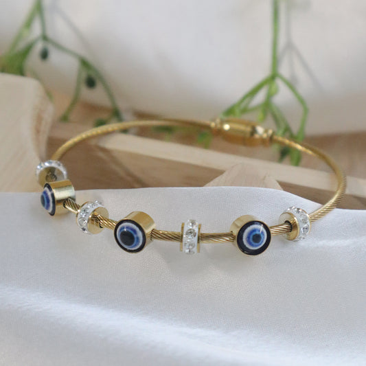 18K Gold Plated Cartier Evil Eye Bracelet (Anti-Tarnish)