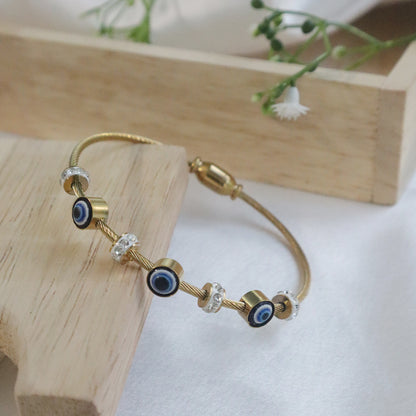 18K Gold Plated Cartier Evil Eye Bracelet (Anti-Tarnish)
