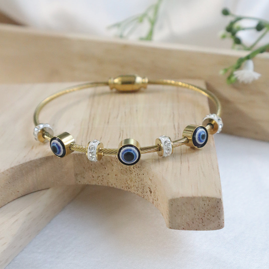 18K Gold Plated Cartier Evil Eye Bracelet (Anti-Tarnish)