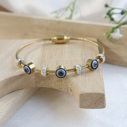 18K Gold Plated Cartier Evil Eye Bracelet (Anti-Tarnish)