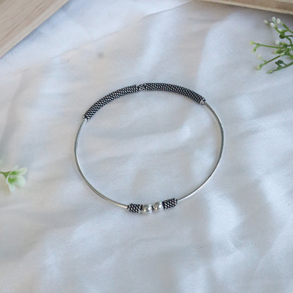 Oxidised Silver Bangle Anklet Set