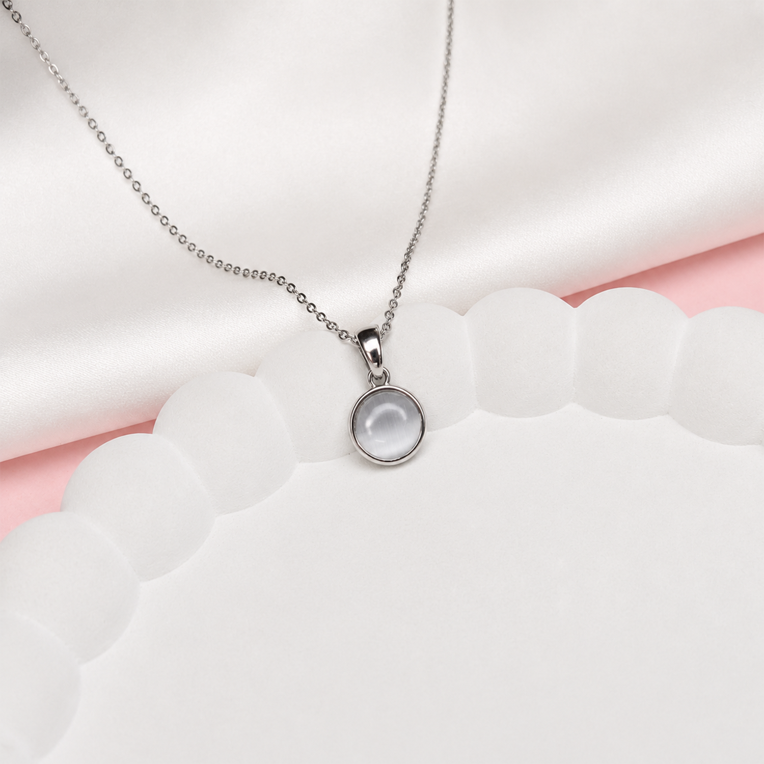 Gold Plated Moonstone Pendant Necklace for Women & Girls