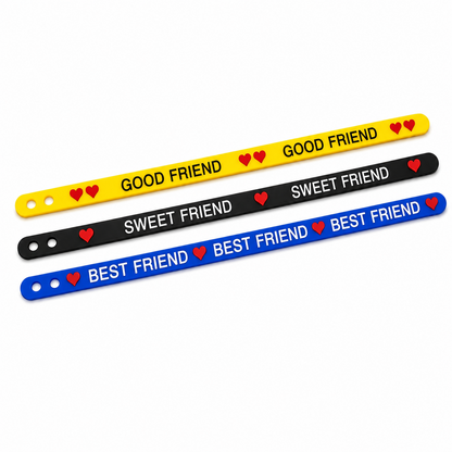 Pack Of 3, Multicolor Rubber Friendship Day Bracelets for Kids, Boys & Girls