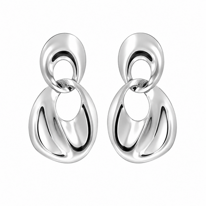 Irregular Double Disc Drop Earrings for Girls & Women