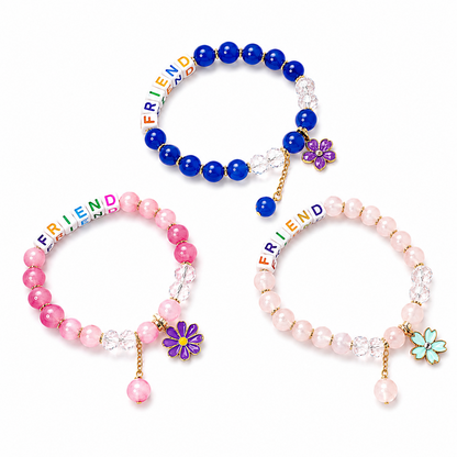 Colorful Flower Charm Friendship Day Bracelets for Kids, Boys & Girls